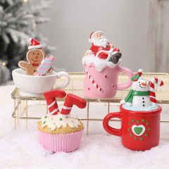 越境クリスマス装飾品ins創意サンタクロース樹脂工芸品置物デスクトップ家庭装飾