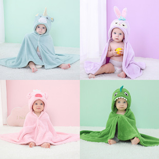 QILE Rabbit Autumn New Baby Baby Cute Shape Cartoon Animal Double Layer Bath Towel