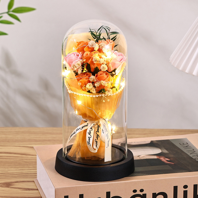 中国のバレンタインデーのギフトパールエッジ永遠の花ローズガラスカバークロスボーダー誕生日ギフト装飾品教師の日|undefined