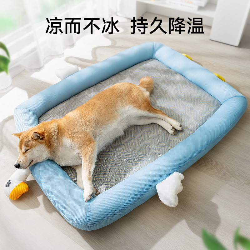 Primavera y verano perros extraños animales gansos blancos esterilla de caña cercada perros mascotas nido de perros gato nido de esterilla gato nido