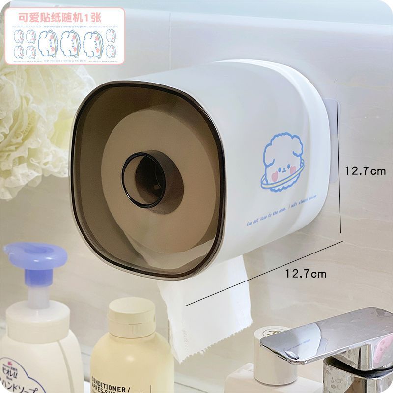 トイレの巻き紙棚穴なしトイレ掛け棚新型トイレ壁掛け式自粘紙巻き紙箱北欧|undefined