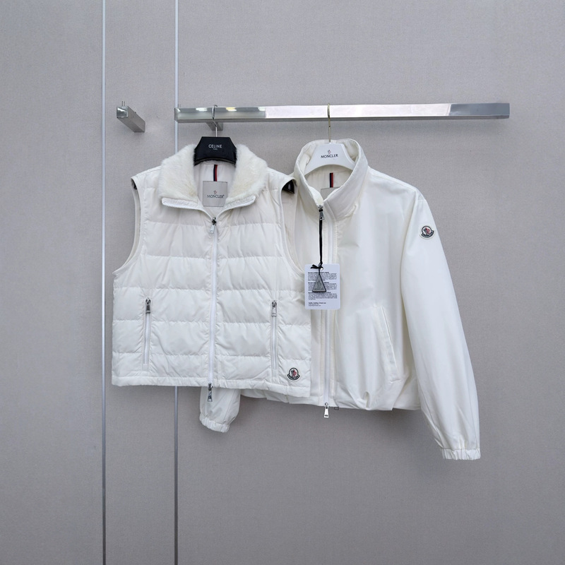 2026 Winter Moncler Lightweight Down Jacket Set for Women, Premium White Goose Down Vest, Loose-Fit Outerwear, Nanyou Women's Fashion