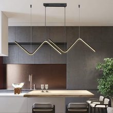 2022新款網紅簡約客廳燈具LED長條燈卧室餐廳燈藝術幾何創意燈具