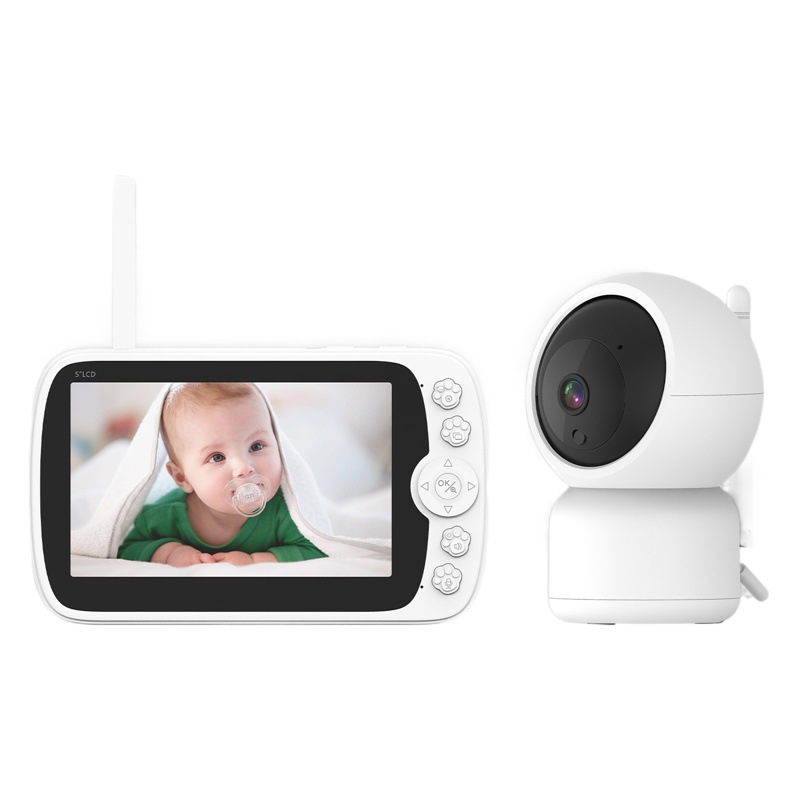 Fábrica de fuente 5 pulgadas monitor para bebés temperatura y humedad detección de lloro cámara inteligente para bebés explosión transfronteriza 2