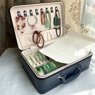 Bracelet Storage Box 5-position Jade Bracelet Collection Box Storage Box Jewelry Gold and Silver Bracelet Box Zipper Bag Decoration Shenheng