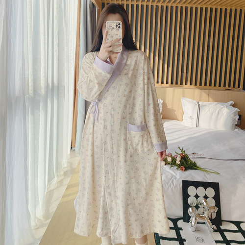 Breastfeeding pajamas for pregnant women, spring and autumn, spring pregnancy special large size pajamas for maternity, confinement clothes, maternity home clothes