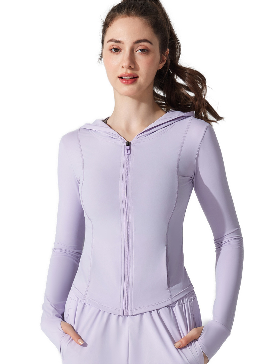 Hijo original delgado deportivo con capuchón ropa de protección solar mujer al aire libre ropa de yoga seda de hielo permeable abrigo anti-UV