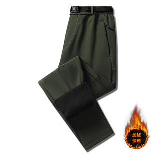 fleece-lined Casual Pants Men's 2024 Autumn Sports Outdoor Charge Pants Casual Thickened Fashion All-match Pants