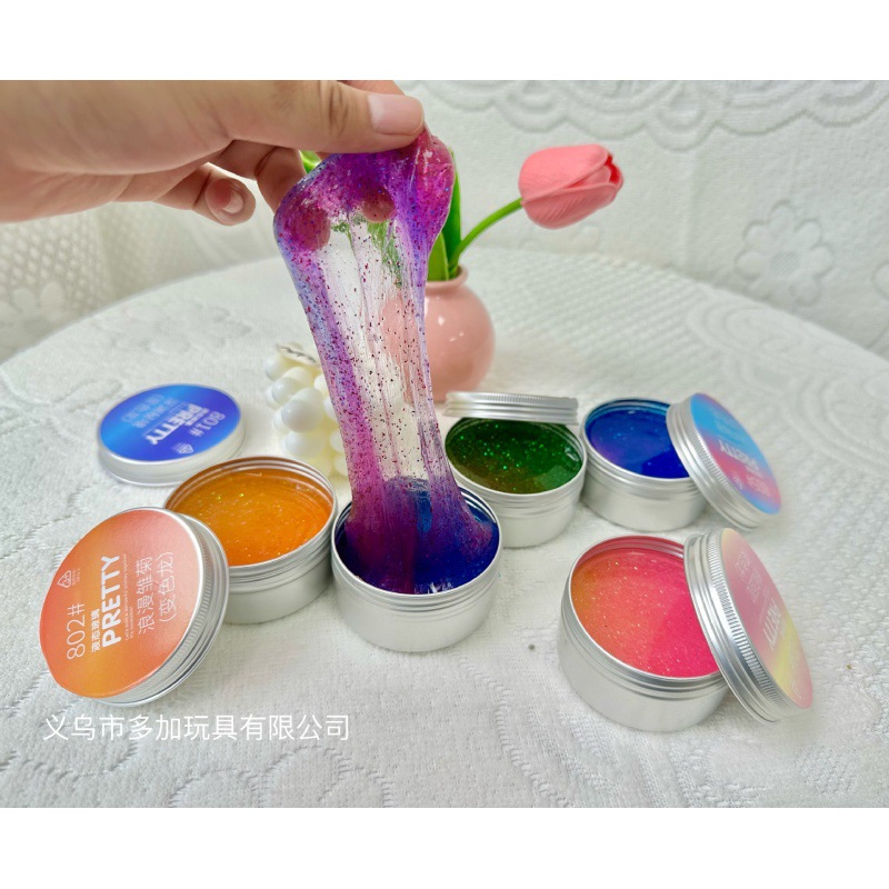 B caja de aluminio camaleón líquido barro cristal nuevo color del arco iris cambio juguetes niños como puesto al por mayor