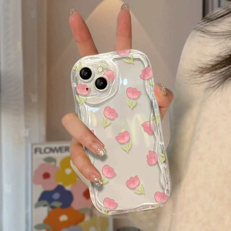 Кейс для телефона Apple iPhone 14, защитная сумка, прозрачный защитный чехол, цветочный принт, 14promax, iphone, защита от падения