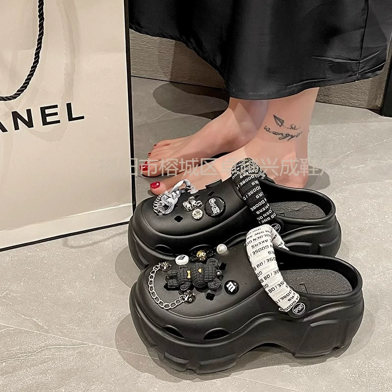 Fashion Super Fire Net Red на высоком каблуке EVA пещерные туфли для женщин носить на улице 2025 года новые дикие кексы с толстым дном