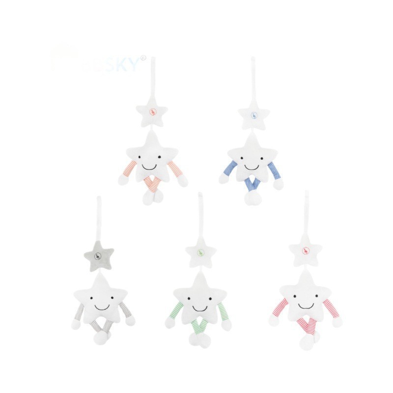 High quality white pentagonal stars music wind chime pendant sounding car hanging bed hanging bed Bell companion toys wholesale