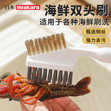 家用海鲜双头刷各种海鲜刷洗龙虾鲍鱼虾易清洗多功能海鲜专用刷