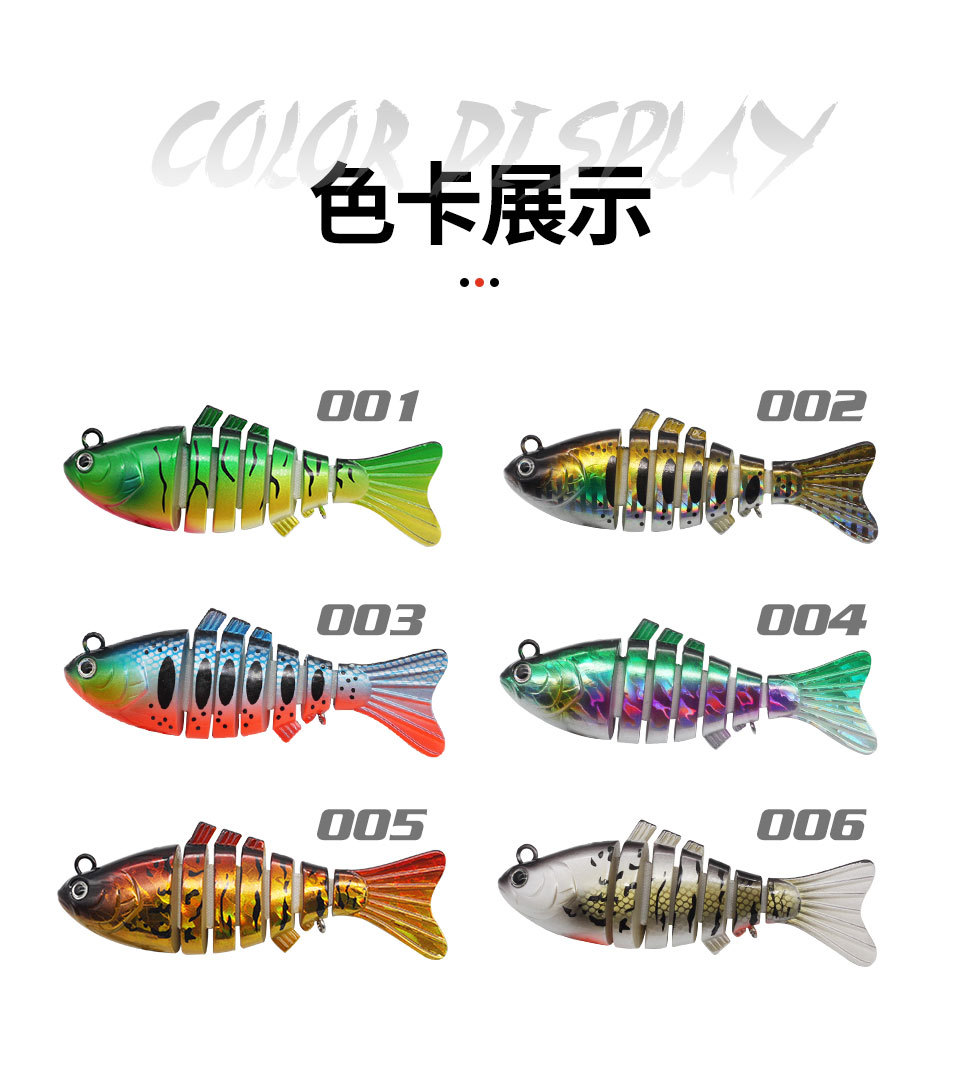 Multi Jointed Fishing Lures 7 Colors Hard Swibaits Fresh Water Bass Swimbait Tackle Gear