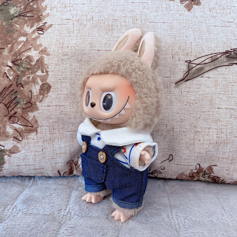 Labubu Ropa Accesorios 15cm trapo tela colgante muñeca ropa camiseta suspender pantalones traje [ropa para la venta solamente]