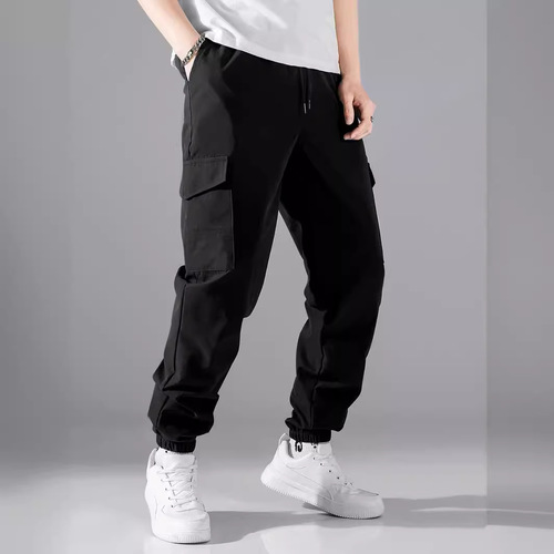 Cross-border new men's workwear pants: European and American-style high-street retro casual multi-pocket tapered trousers for men