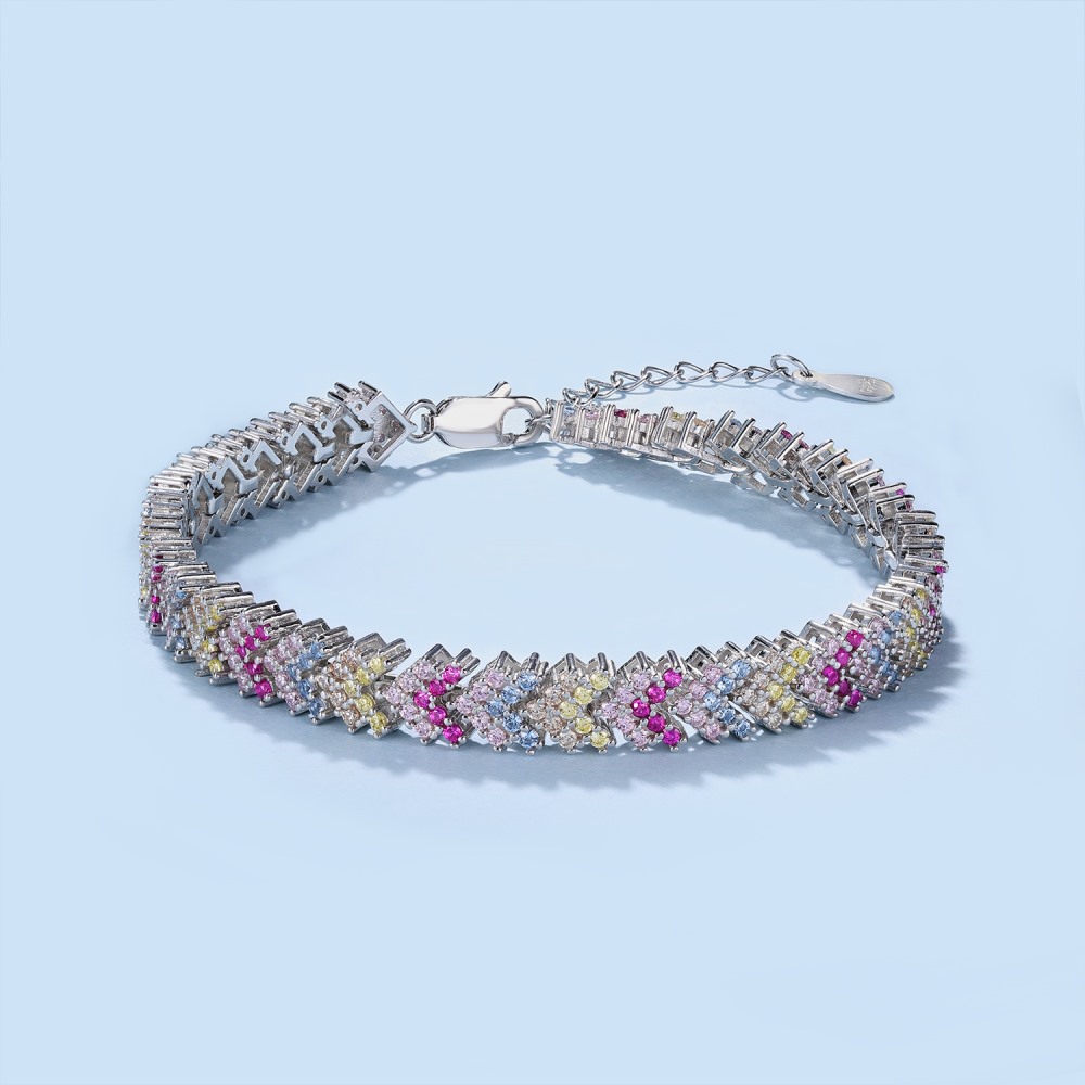 40g Weight Zircon Inlay Material Tennis Bracelet Classification 1 Piece Quantity Banquet, Party Occasion 925 Sterling Silver Material Geometric Pattern Women's Gender Plating, Inlay Design Elegant, Luxurious, Shiny Style 925 Sterling Silver Tennis Bracelet Elegant Luxurious Shiny 3