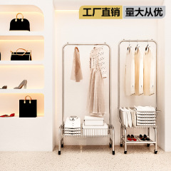 洋服店展示棚試着室女装棚子供服ネット赤写真ショッピングカートハンガーショーウインドー陳列道具