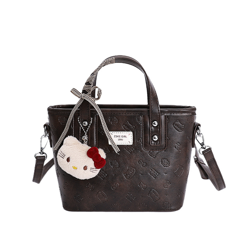 Bolso de mujer 2025 nuevo nicho de textura de alta calidad otoño invierno retro versátil bolso de mochila bolso de cubo de mano