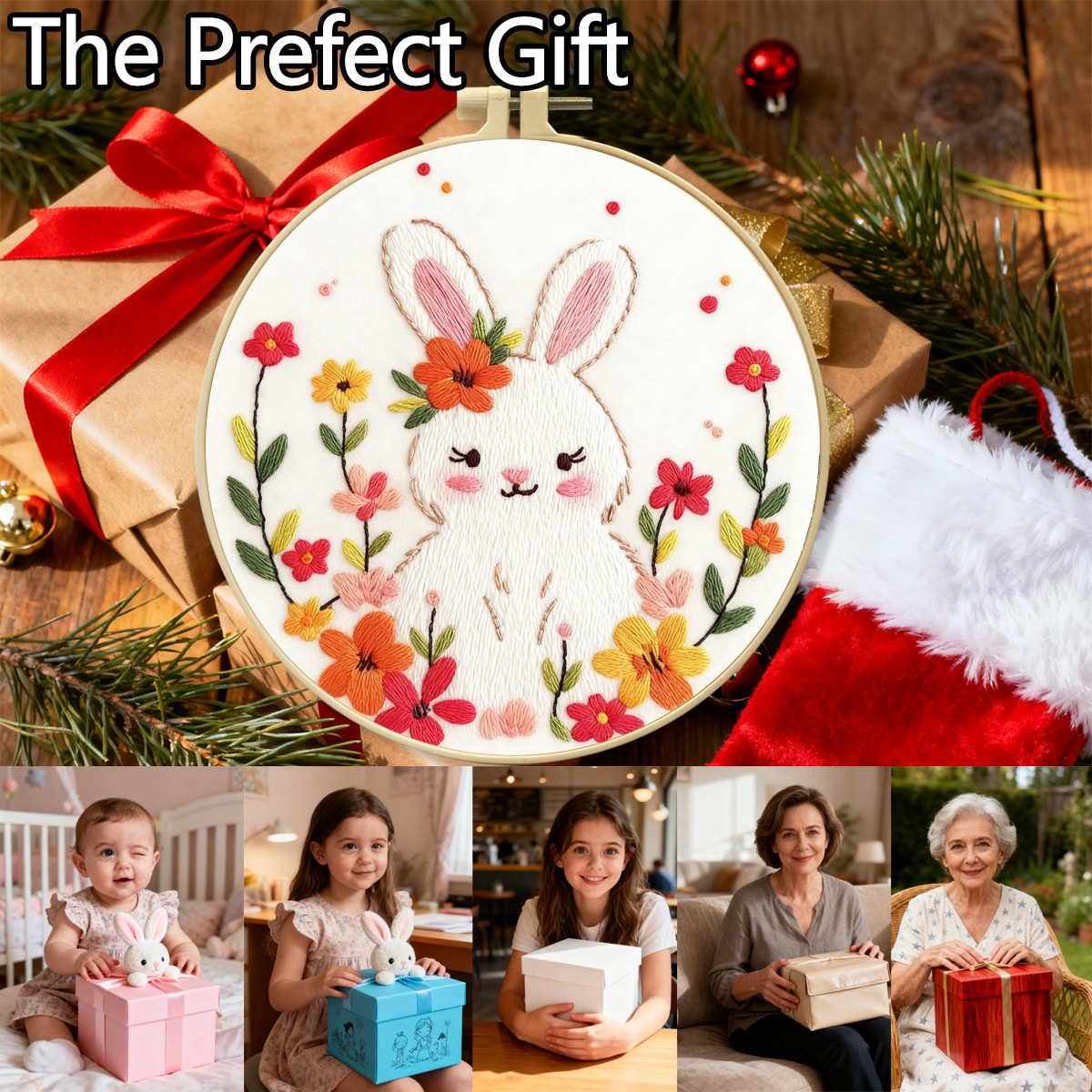 Nuevo paquete de material de bordado DIY de cuento de hadas conejo dibujos animados fabricantes de bordado directo a través de la frontera Inglés