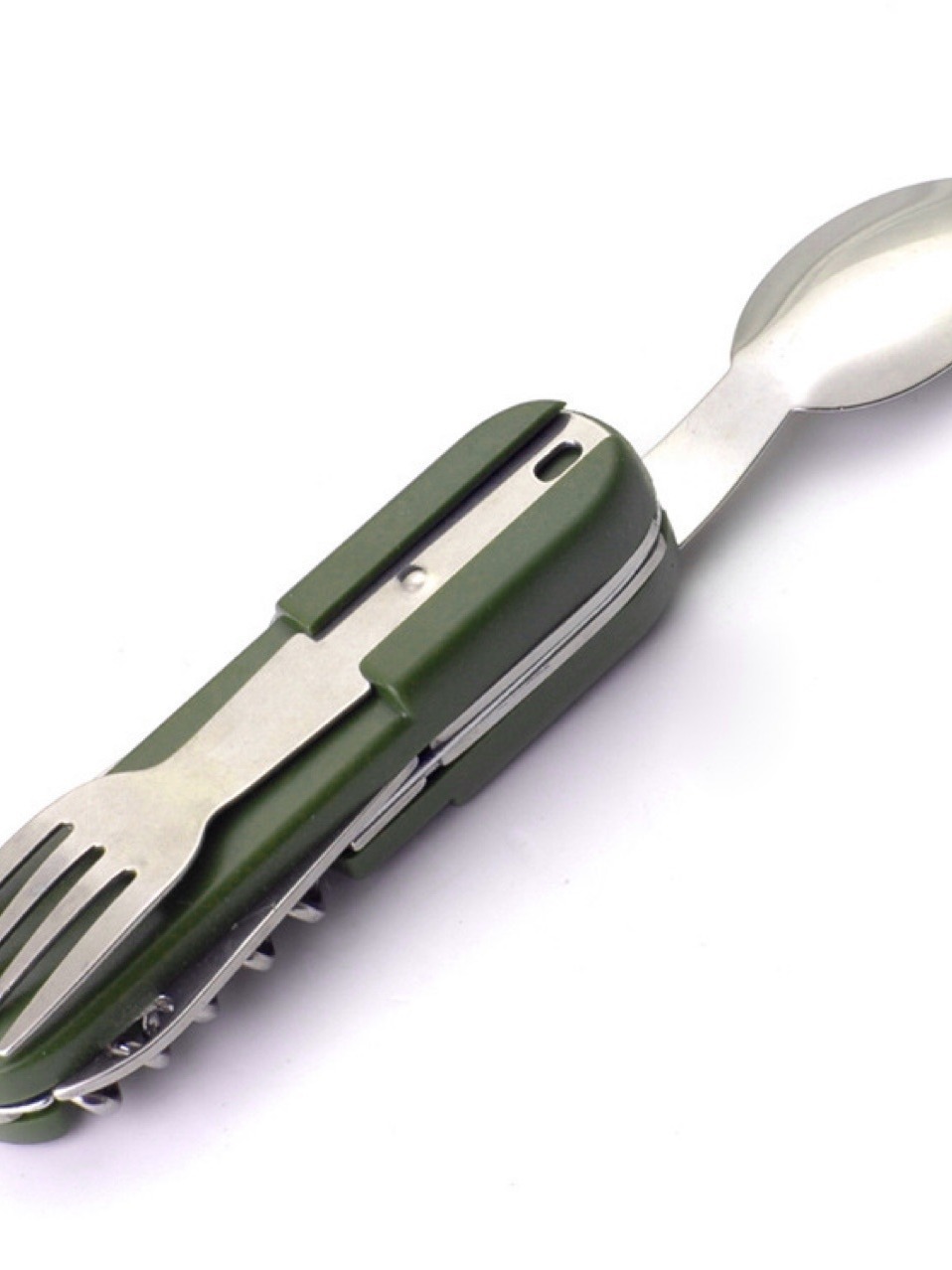 Vajilla portátil Vajilla para exteriores Camping Cuchara plegable Cuchara Cuchara Combinación Vajilla plegable multifuncional Juego de tres piezas