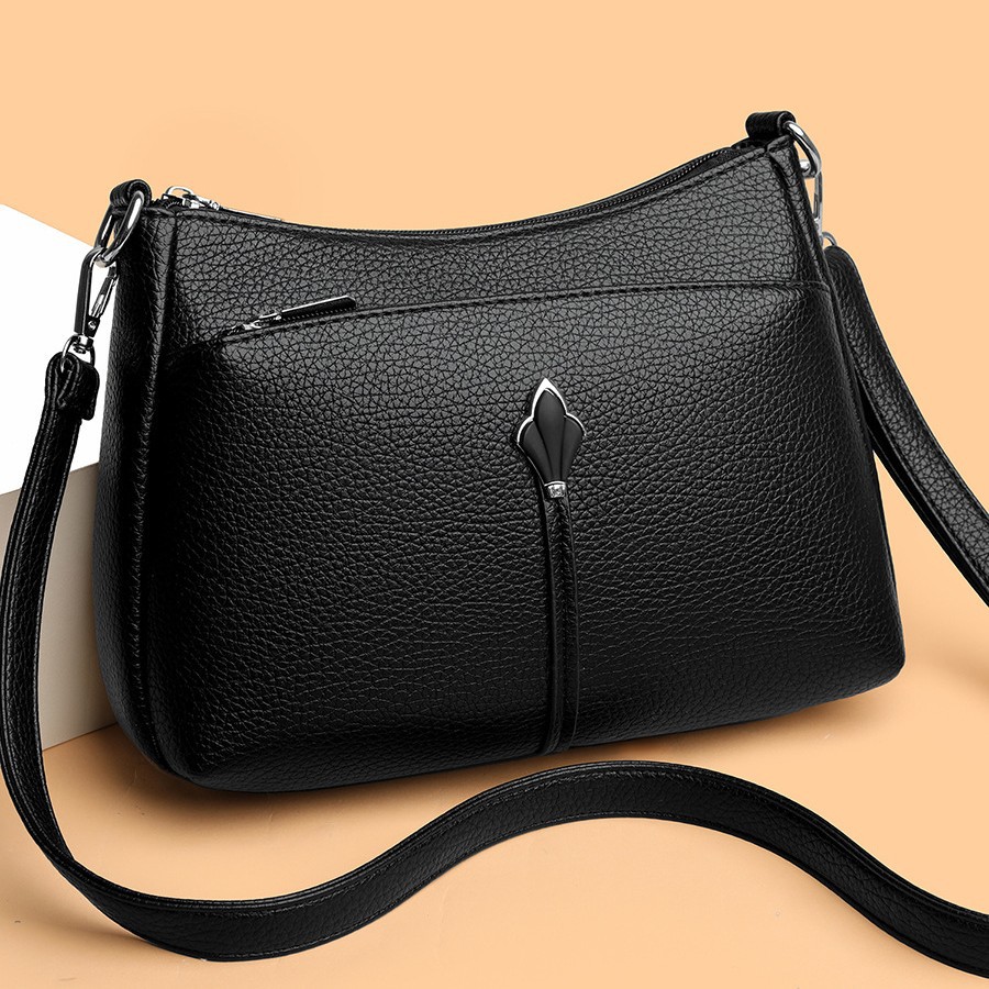 Elegant Soft Leather Shoulder Bag For Women Multi-layer Handbag_voghion.com