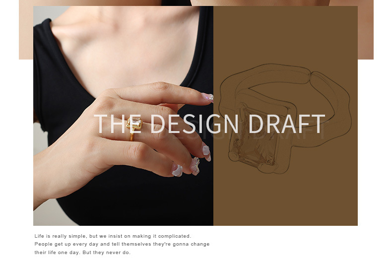 Simple Style Lingge Copper Open Ring Plating Rhinestones Copper Rings