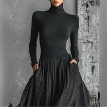 欧美跨境2025法式复古优雅轻奢修身温柔风小众套装感连衣裙女