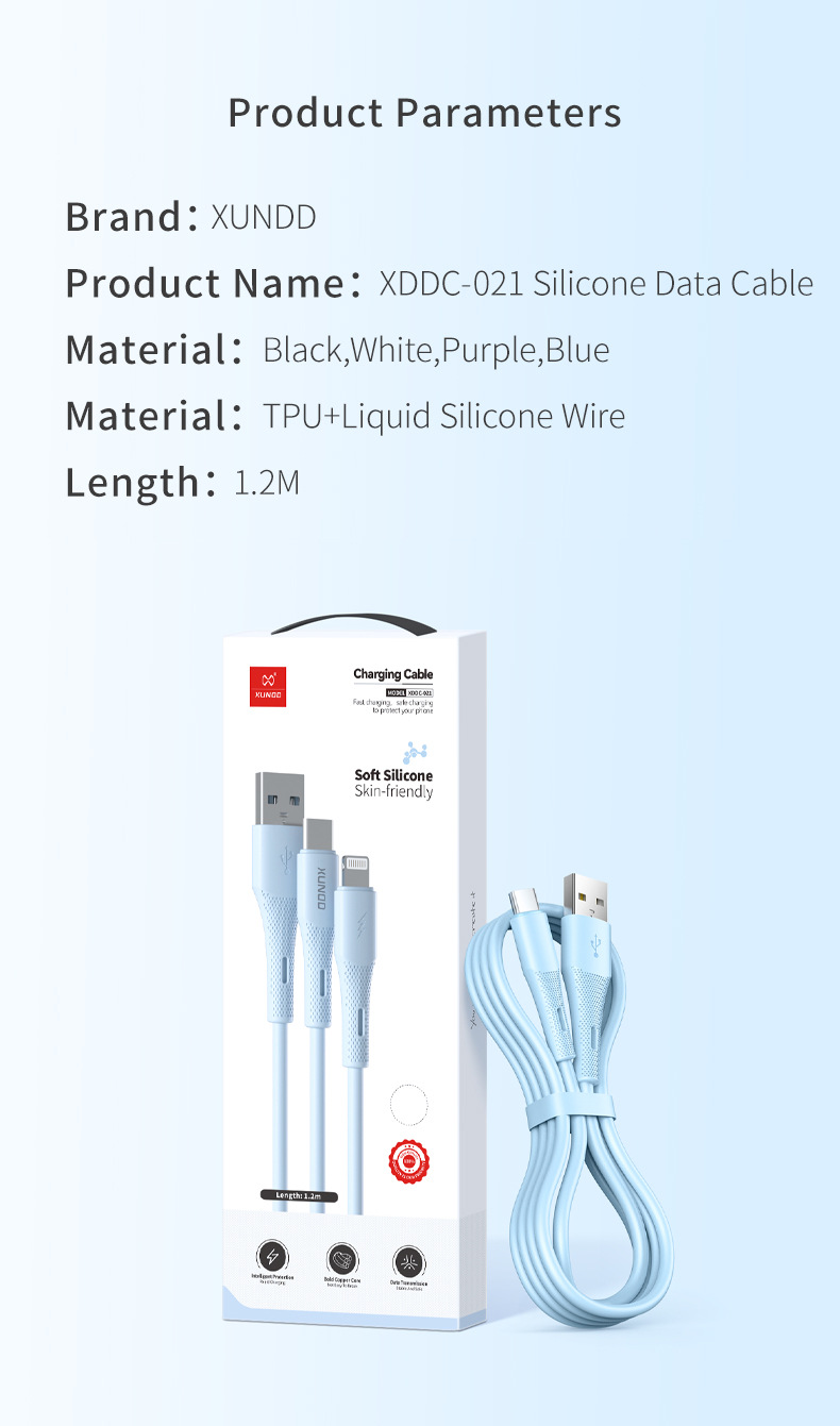 Xundd Liquid Silicone Data Charging Cable