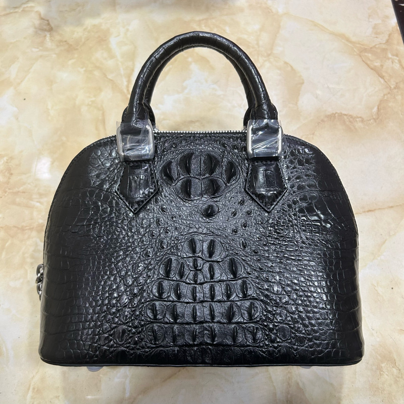 New Alligator Skull Handbag Women's Casual All-match Real Alligator Backbone Leather Shell Women's Bag Single Shoulder Crossbody Bag