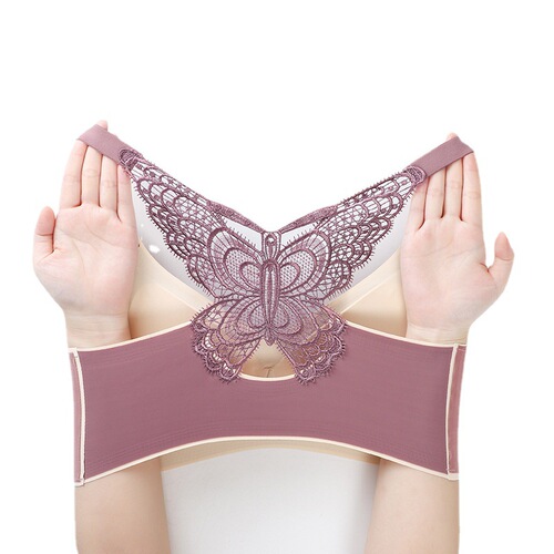 200 pounds wire-free bra Thai latex large size underwear for women with beautiful butterfly back, sexy push-up and comfortable vest style