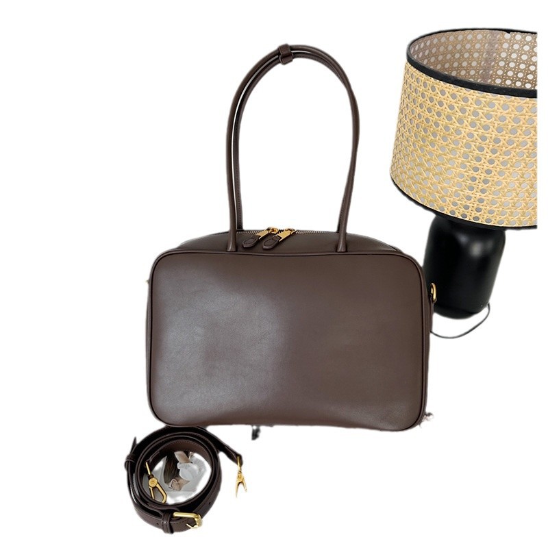 Women's Handbag 2025 New Autumn/Winter Crossbody Bag Niche Genuine Leather Shoulder Small Square Bag Bowling Bag - Thumbnail 5