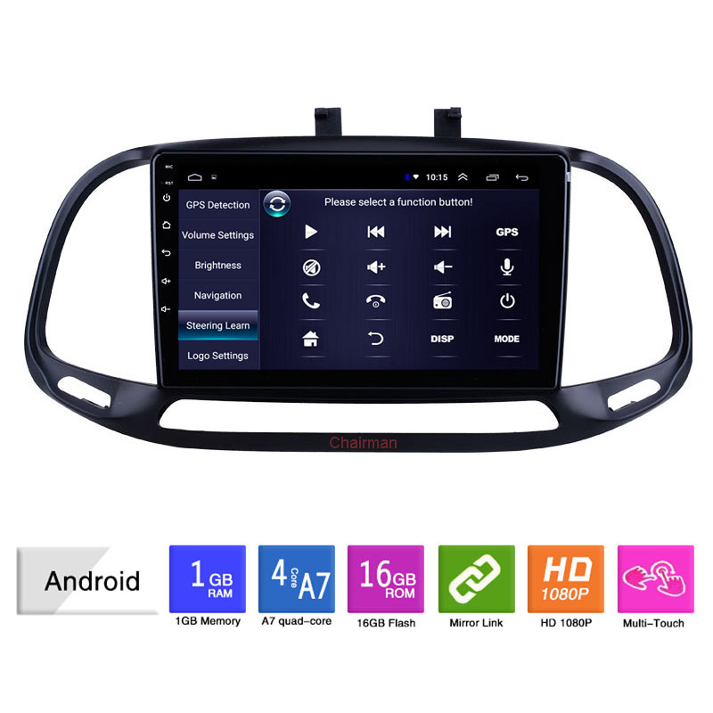 Aplicable a 15-19 Fiat Dobio coche de pantalla grande GPS revertir imagen Bluetooth Android navegación