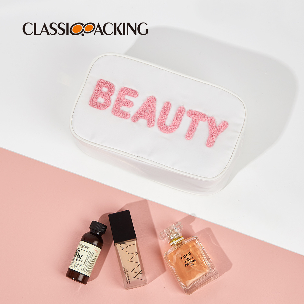 Bolsa de cosméticos para el corazón de la niña japonesa, bolsa de almacenamiento para el cuidado de la piel de gran capacidad, bolsa de lavado portátil de viaje con logo bordado impreso