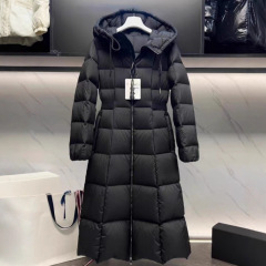 Faucon在逃公主蒙口羽绒服女款长款连帽外套纯色冬季新款