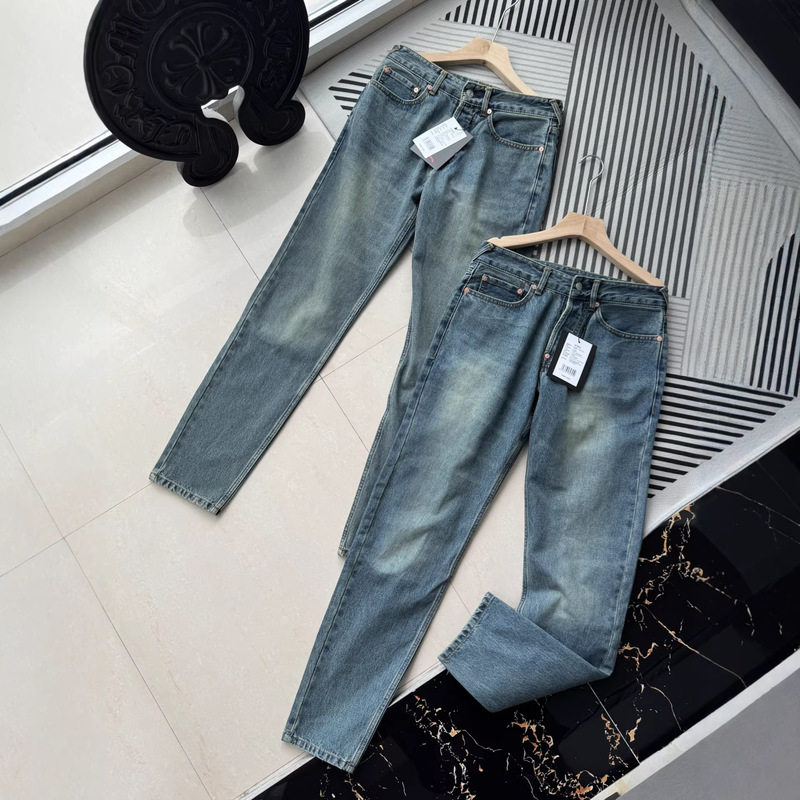 Evisu Men's 26Aw Deconstructed Style Patchwork Large m Narrow Leg Jeans