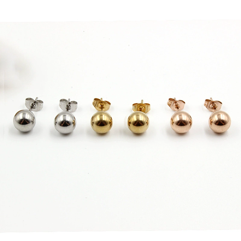 Beads stainless steel, universal earrings, piercing, wholesale, simple and elegant design