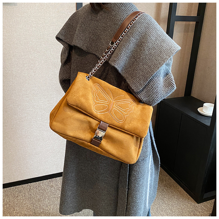 Nuova borsa a tracolla con catena monospalla di grande capacità, borsa da donna, borsa a tracolla con farfalla ricamata, borsa Maillard_voghion.com