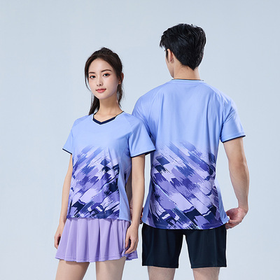 新款羽毛球服男女球员速干透气运动T恤成人乒乓球速干套装训练服