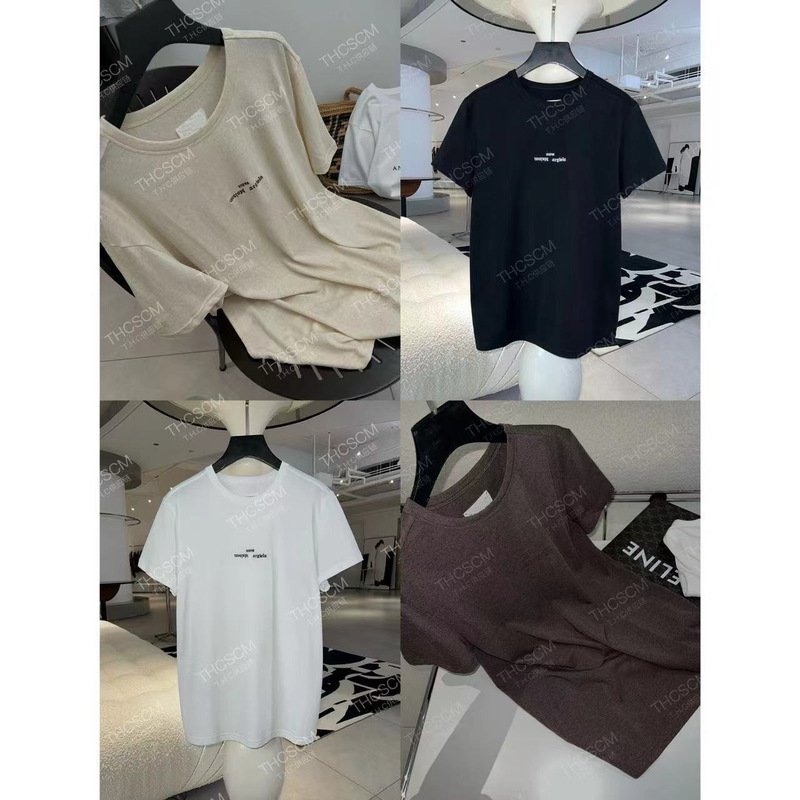 26 Early Spring New Style Color-Spun Dotted Yarn Organic Cotton and Linen Embroidered Round Neck Simple Loose Short-Sleeved Shirt