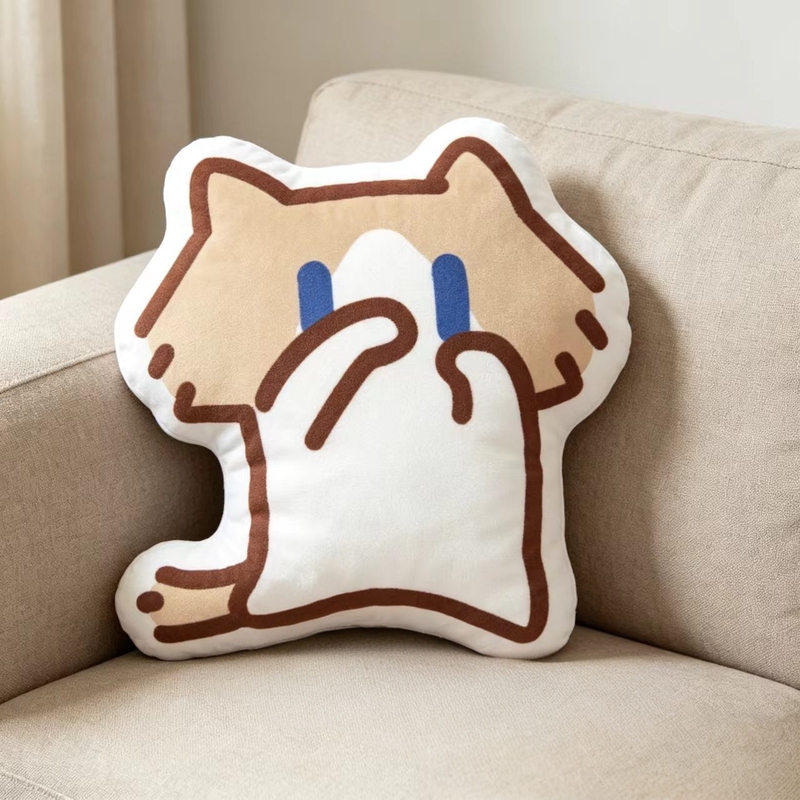 Tiktok Trending Monthly Salary Cat Emoji Pillow, Cute Cat with Confident and Angry Expressions, Gift for Friends