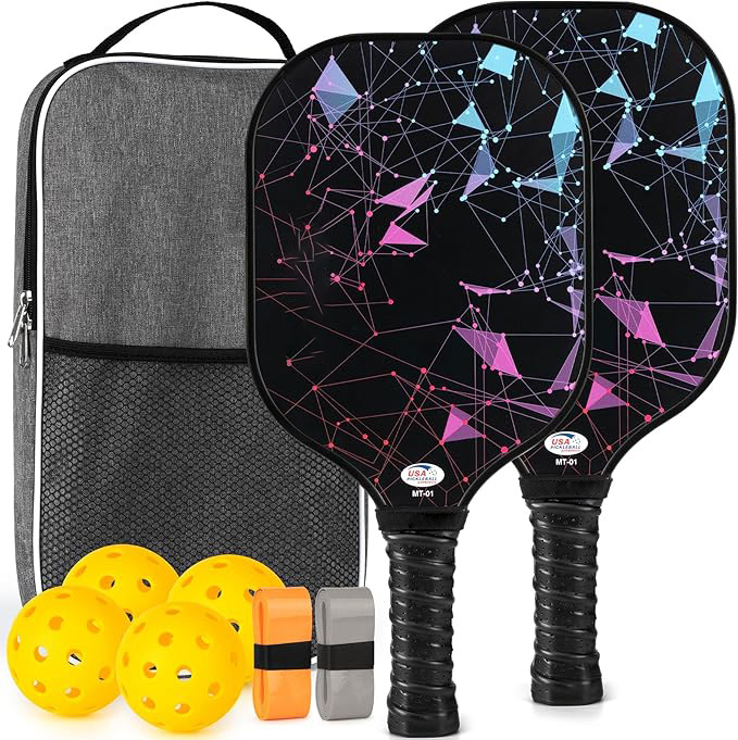 Cross-border fiberglass pickleball racket for beginners, outdoor pickleball racket set, pickleball source factory