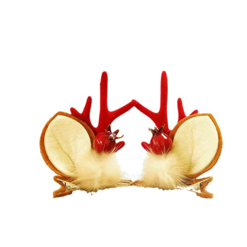 Kerstcadeau Kerst Eland haarspeld om te clippen Internet rode schattige haaraccessoires hoofdband Vakantie kinderbel haarspeld hoofdband_voghion.com