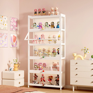 Hand-Made Display Cabinet with Dopamine Handle, Acrylic Transparent Dust-Proof Cabinet, Lego Toy Blind Box Storage Cabinet