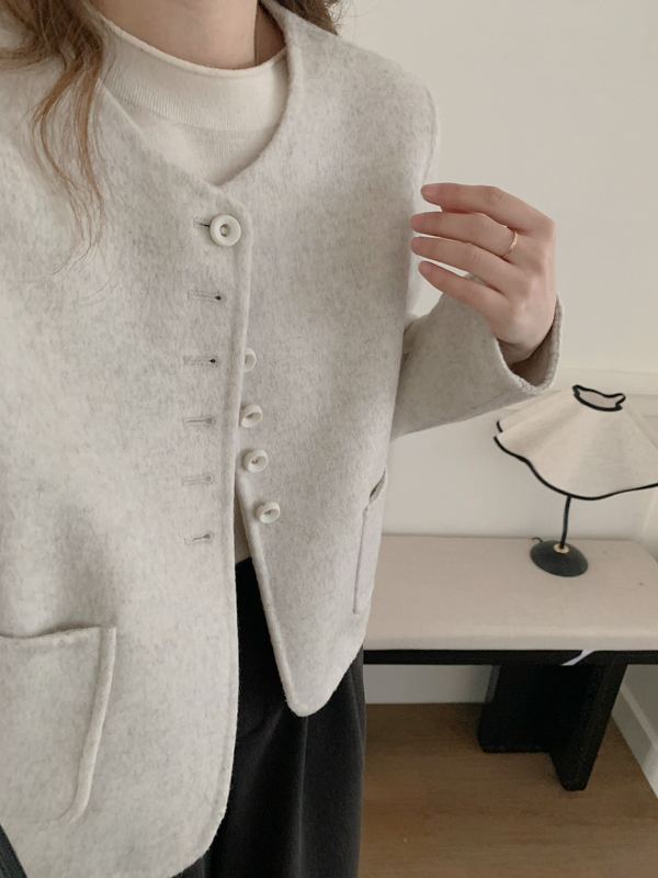 双面羊绒大衣女春秋季新款时尚休闲小个子圆领小香风羊毛呢短外套|undefined