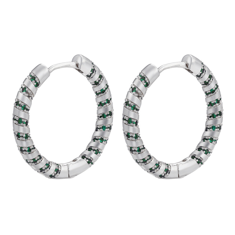 Boucles D&#39;oreilles Cercle Arc-en-ciel Zircon Coloré Rétro En Gros Nihaojewelry display picture 5