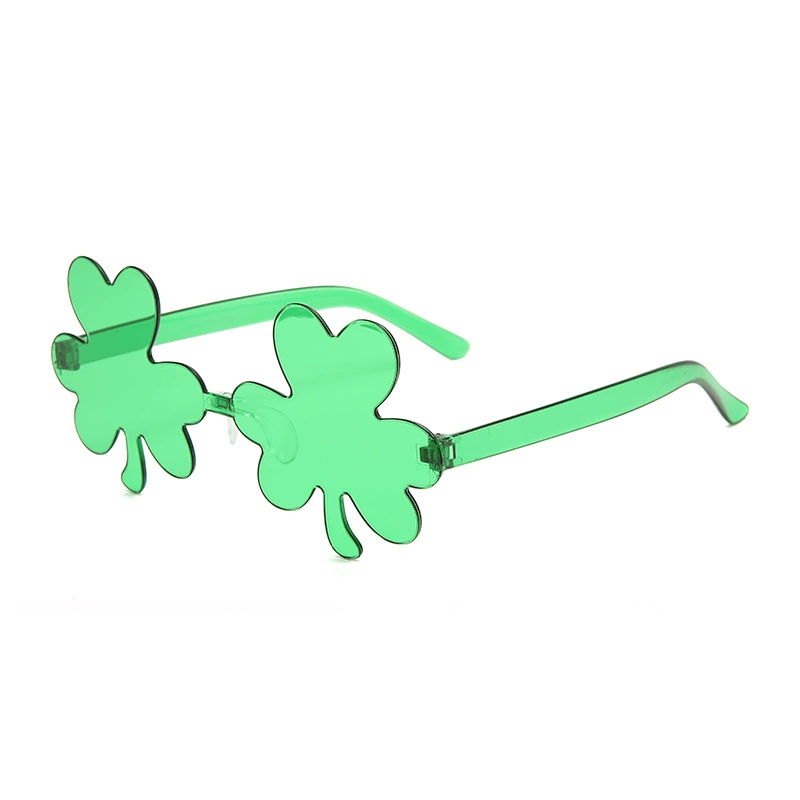 2024 new net red clover European and American personality trend -free frame colorless dance party candy color glasses