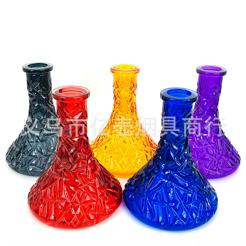 阿拉伯水烟壶德国玻璃瓶工艺压花玻璃瓶德国风大号插口瓶shisha