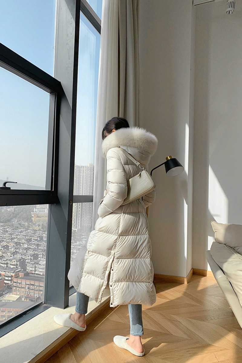 規格品のハイエンドの軽やかなキツネの毛の白いアヒルの毛は厚くて腰を収めてやせています。