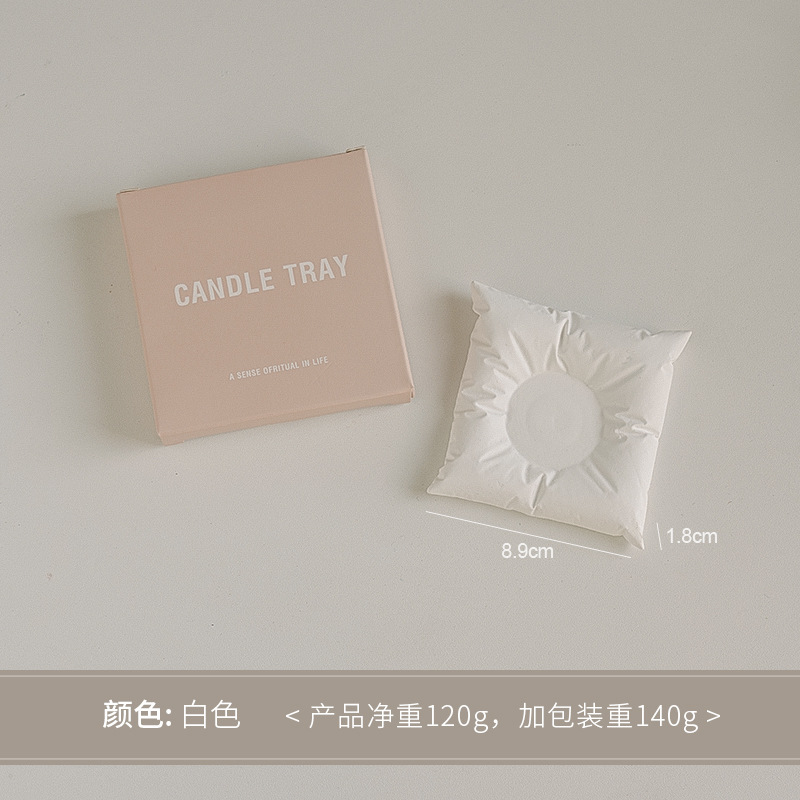 Bandeja de velas de aromaterapia, candelabro de yeso de viento, decoración, regalo de decoración, soporte inferior de base de vela de nicho de sentido avanzado